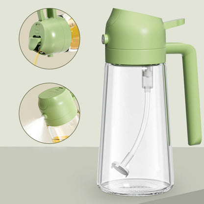 2-in-1 Glass Oil Dispenser & Sprayer Bottle (400ml)