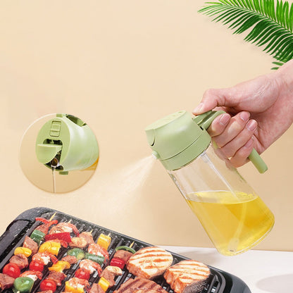 2-in-1 Glass Oil Dispenser & Sprayer Bottle (400ml)