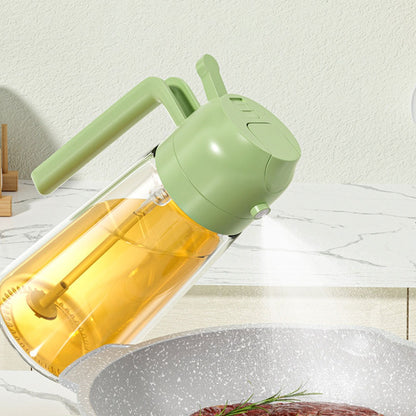2-in-1 Glass Oil Dispenser & Sprayer Bottle (400ml)