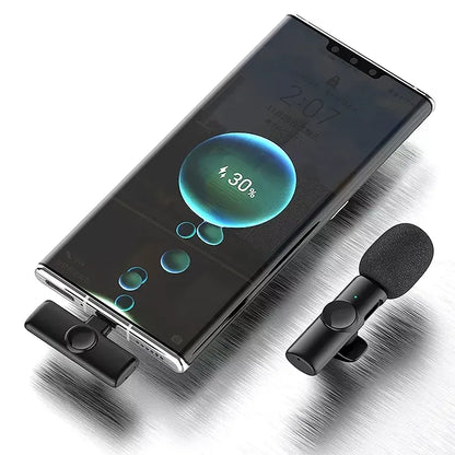 K11 2-In-1 Dual Wireless Collar Microphone Type-C And Lightning Omnidirectional Lavalier Mic - Electronic Accessory Designed For Audio Recording And Daily Streaming Routine
