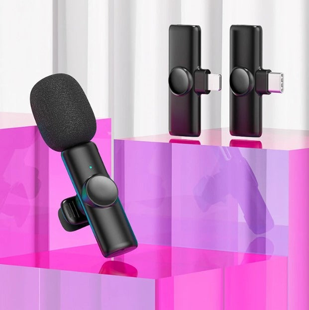 K11 2-In-1 Dual Wireless Collar Microphone Type-C And Lightning Omnidirectional Lavalier Mic - Electronic Accessory Designed For Audio Recording And Daily Streaming Routine