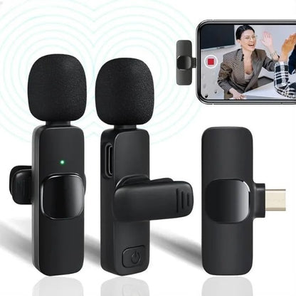 K11 2-In-1 Dual Wireless Collar Microphone Type-C And Lightning Omnidirectional Lavalier Mic - Electronic Accessory Designed For Audio Recording And Daily Streaming Routine