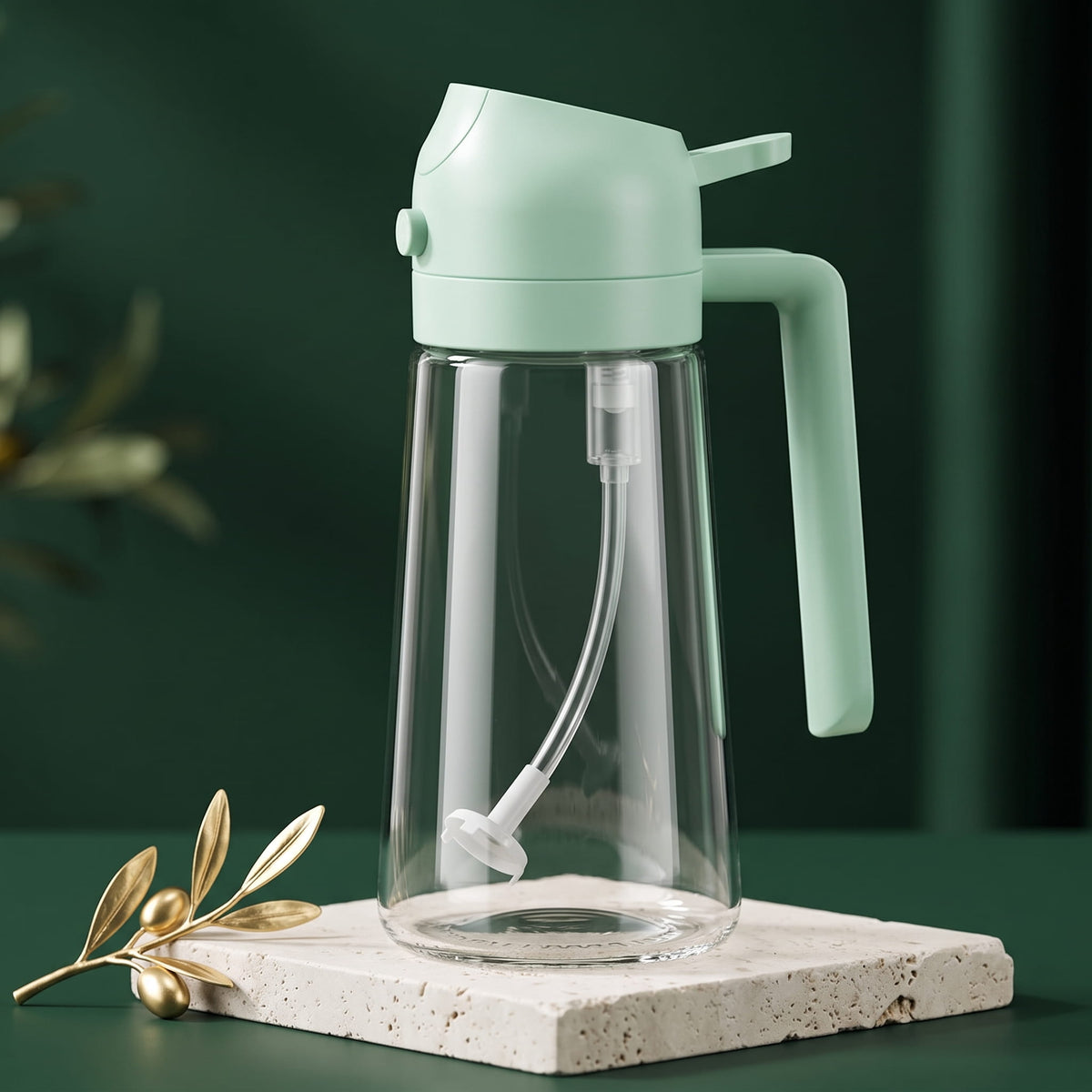 2-in-1 Glass Oil Dispenser & Sprayer Bottle (400ml)