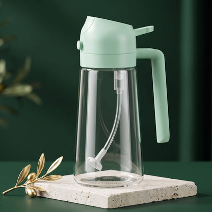 2-in-1 Glass Oil Dispenser & Sprayer Bottle (400ml)