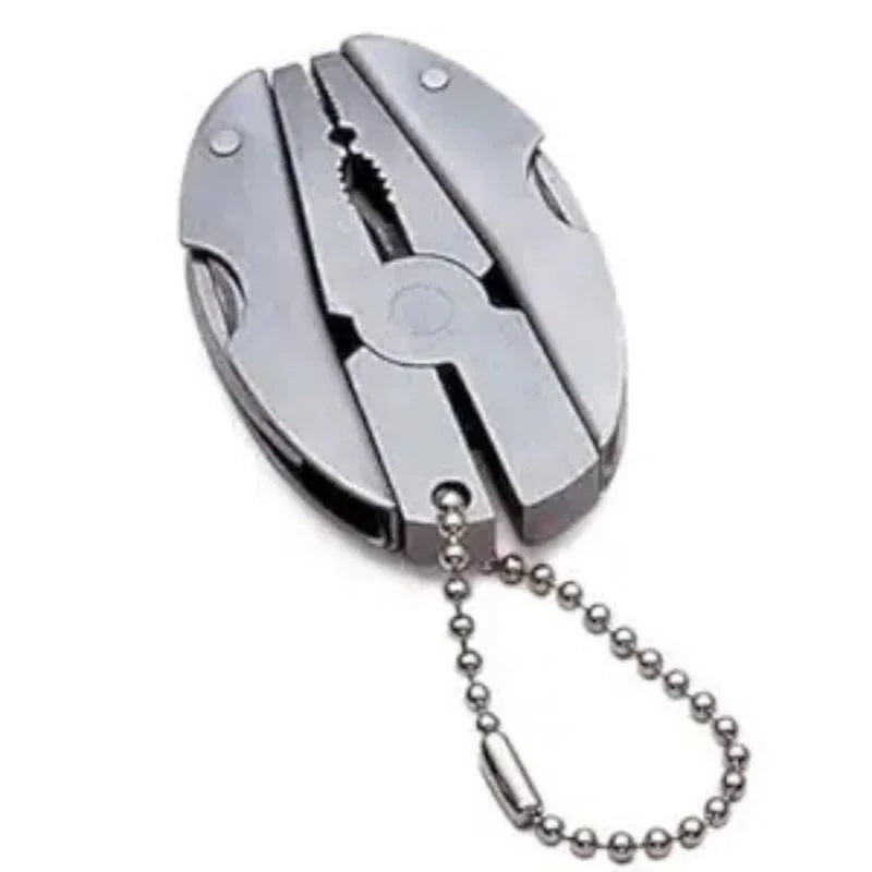 Stainless Steel Outdoor Portable Multitool Plier Knife | Mini Keychain Multi Tool with Screwdriver & Pouch