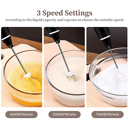 2-in-1 USB Rechargeable Milk Frother & Egg Beater – 3-Speed Handheld Electric Foam Maker